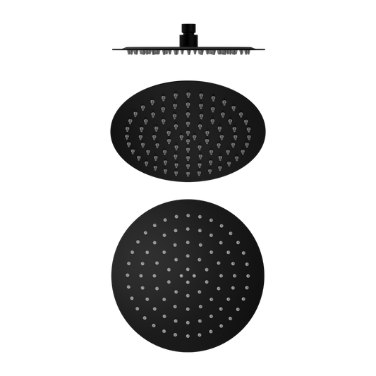 250mm Round Stainless Steel Shower Head 4 Star Rating Matte Black (NR507036MB)