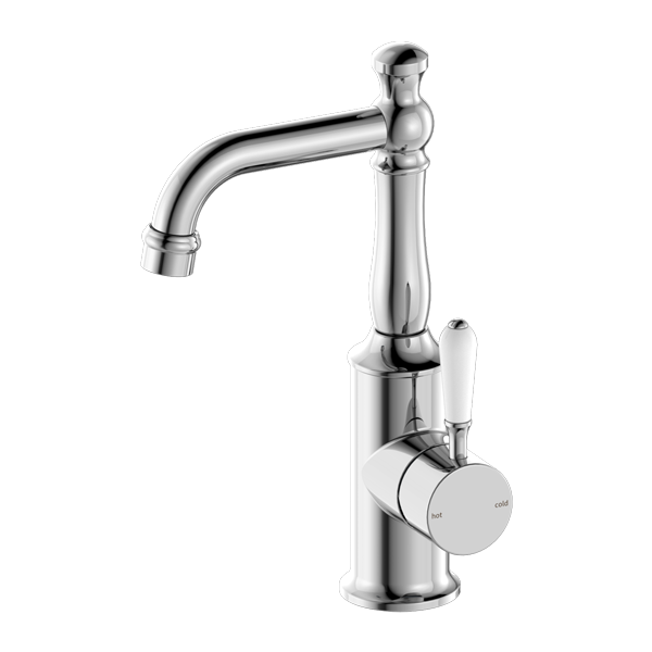 YORK BASIN MIXER WITH WHITE PORCELAIN LEVER CH (NR69210101CH)