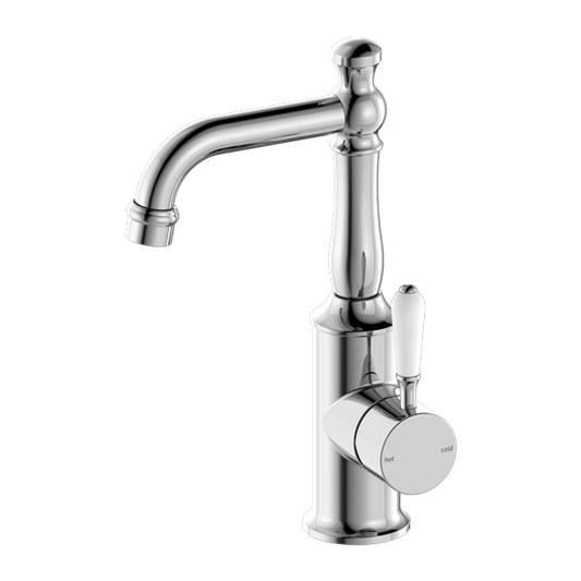 YORK BASIN MIXER WITH WHITE PORCELAIN LEVER CH (NR69210101CH)