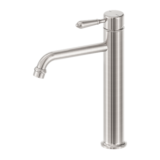 York Straight Tall Basin Mixer With Metal Lever Brushed Nickel (NR692101a02BN)