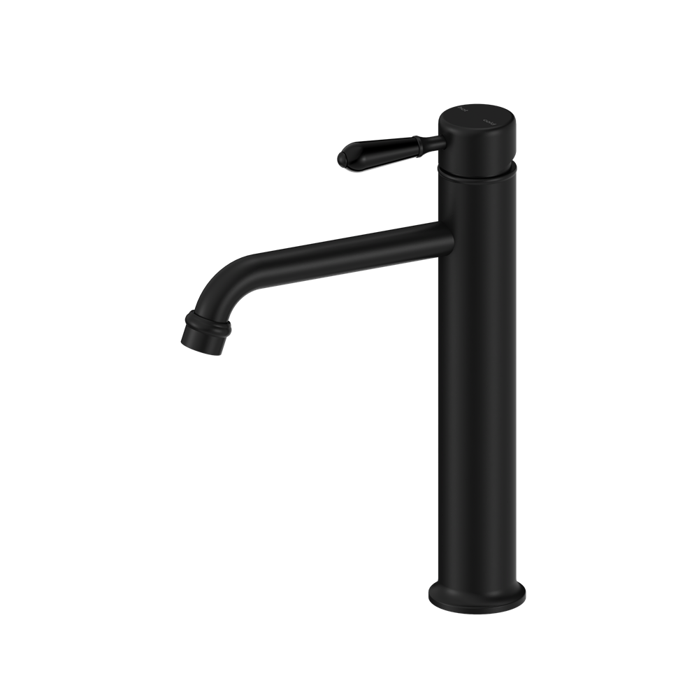 YORK STRAIGHT TALL BASIN MIXER WITH METAL LEVER MATTE BLACK (NR692101a02MB)