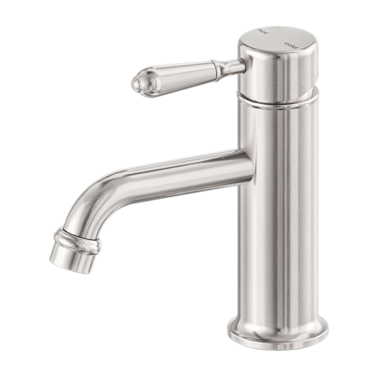 York Straight Basin Mixer With Metal Lever Brushed Nickel (NR692101b02BN)