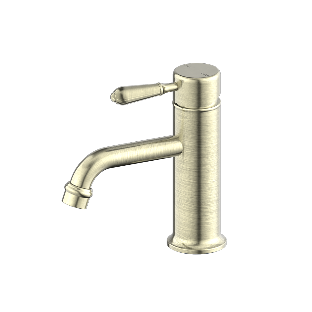 YORK STRAIGHT BASIN MIXER WITH METAL LEVER AGED BRASS (NR692101b02AB)