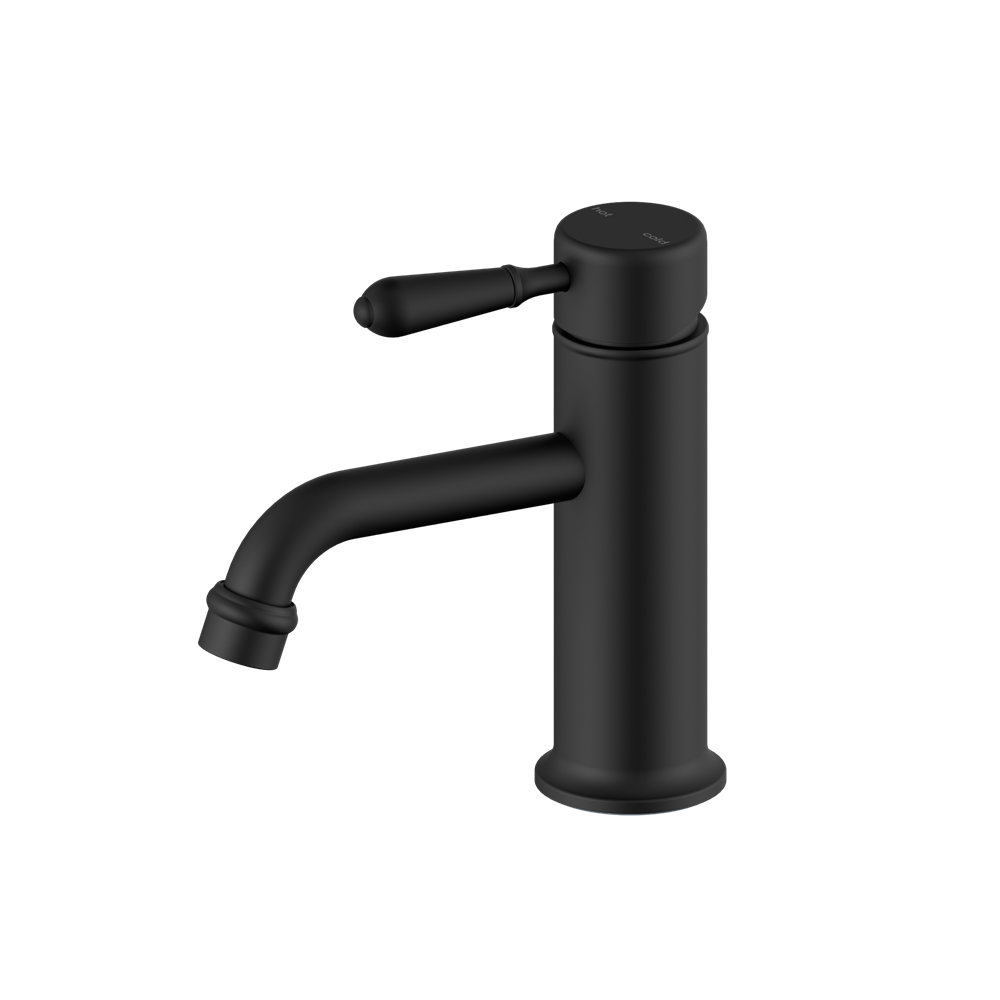 YORK STRAIGHT BASIN MIXER WITH METAL LEVER MATTE BLACK (NR692101b02MB)