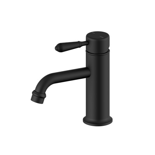 YORK STRAIGHT BASIN MIXER WITH METAL LEVER MATTE BLACK (NR692101b02MB)