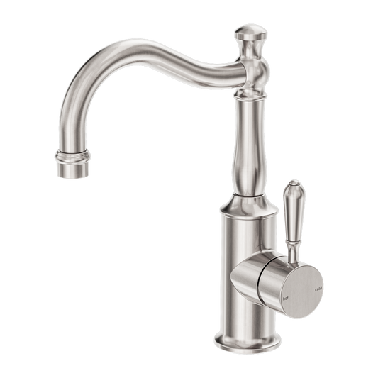 York Basin Mixer Hook Spout With Metal Lever Brushed Nickel (NR69210202BN)