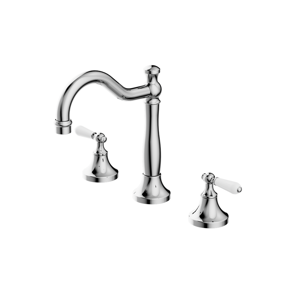 YORK BASIN SET WITH WHITE PORCELAIN LEVER CHROME (NR692102a01CH)