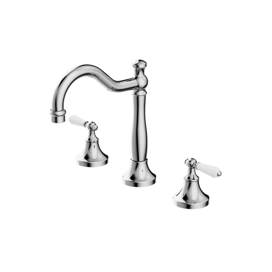 YORK BASIN SET WITH WHITE PORCELAIN LEVER CHROME (NR692102a01CH)