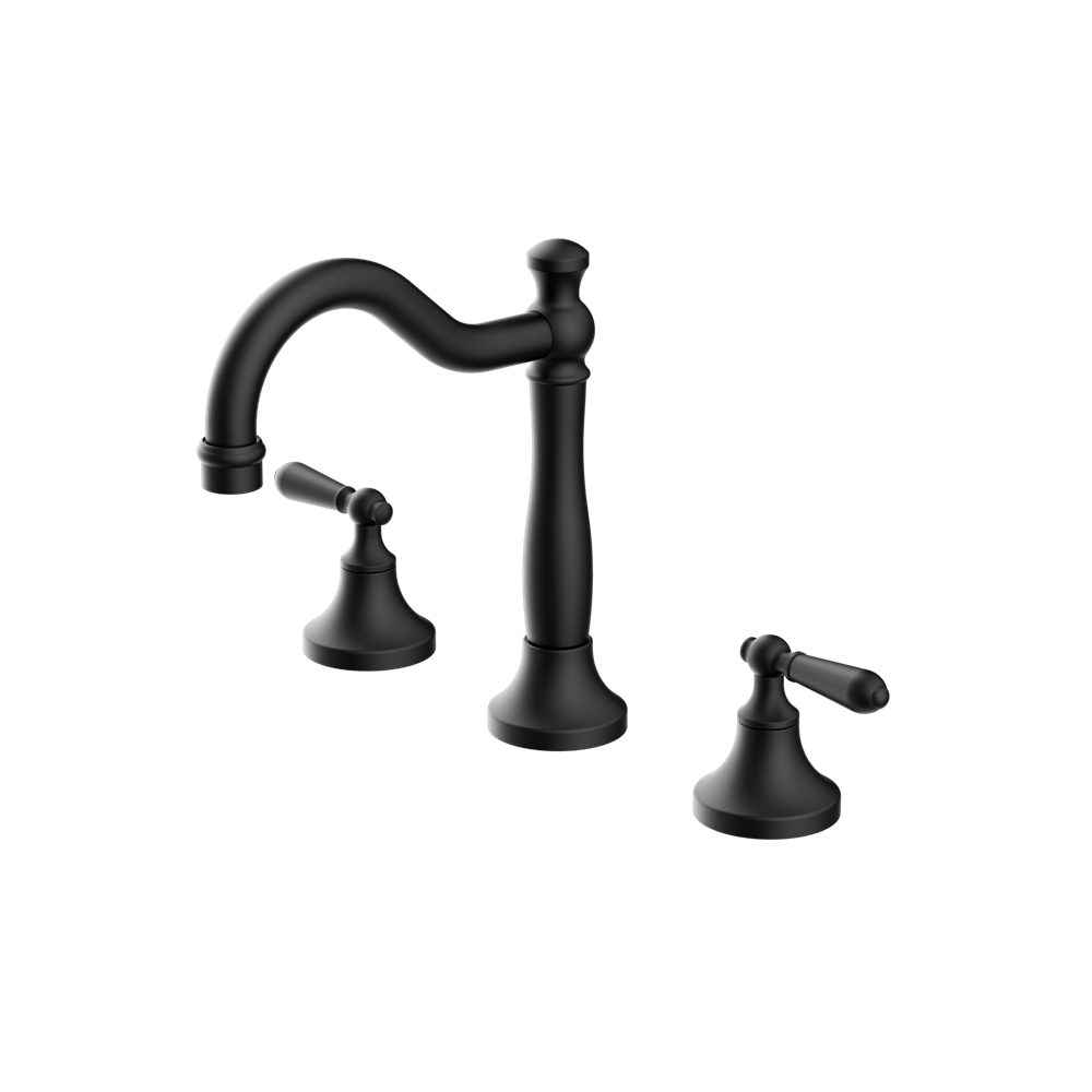 YORK BASIN SET WITH METAL LEVER MATTE BLACK (NR692102a02MB)