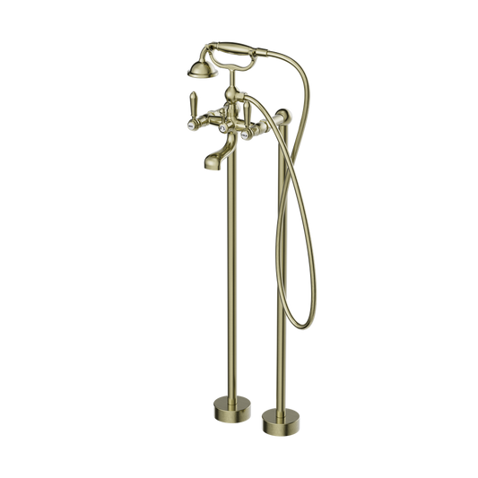 YORK FREESTANDING BATH SET WITH METAL HAND SHOWER AGED BRASS (NR692103a02AB)