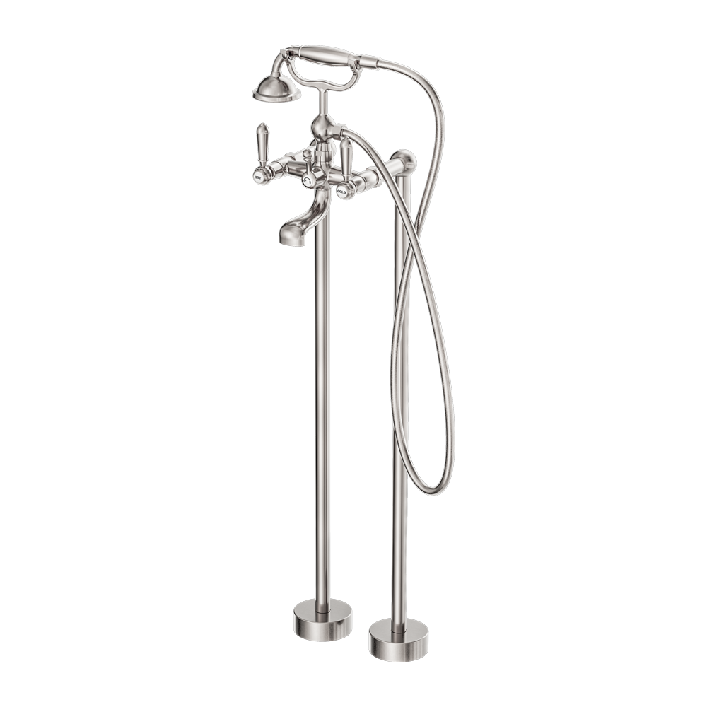 York Freestanding Bath Set With Metal Hand Shower Brushed Nickel (NR692103a02BN)