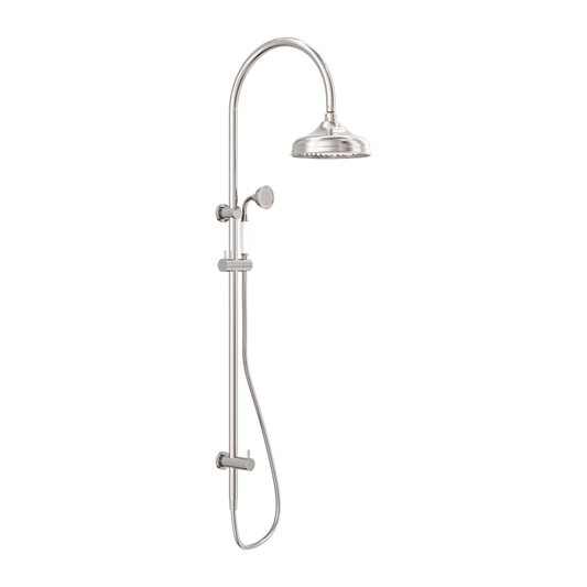 York Twin Shower With White Porcelain Hand Shower Brushed Nickel (NR69210501BN)