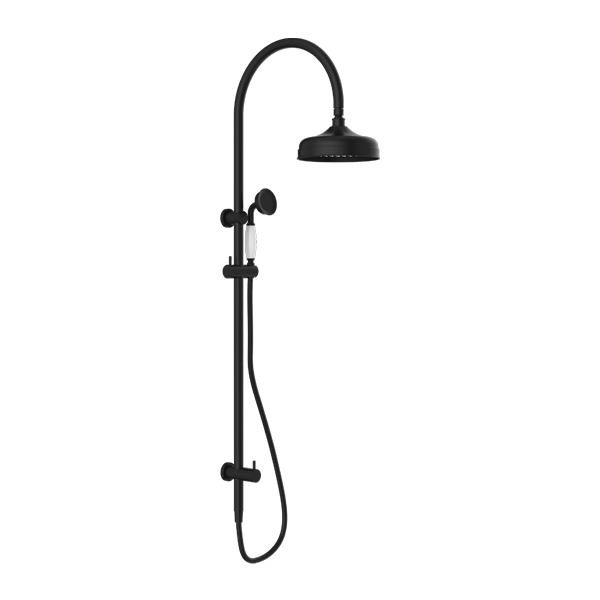 YORK TWIN SHOWER WITH WHITE PORCELAIN HAND SHOWER MATTE BLACK (NR69210501MB)