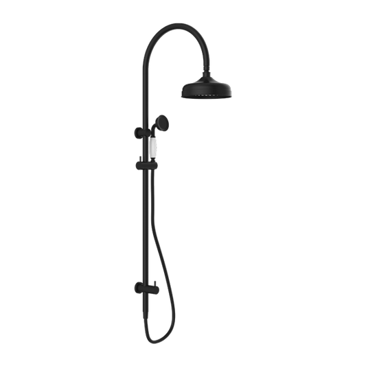 YORK TWIN SHOWER WITH WHITE PORCELAIN HAND SHOWER MATTE BLACK (NR69210501MB)