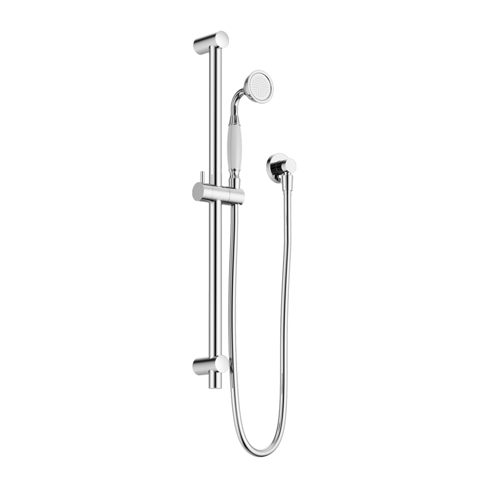 York Shower Rail With White Porcelain Hand Shower Chrome (NR692105A01CH)