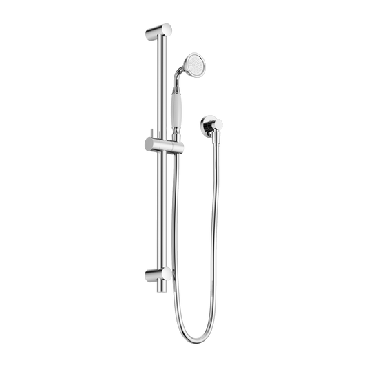 York Shower Rail With White Porcelain Hand Shower Chrome (NR692105A01CH)