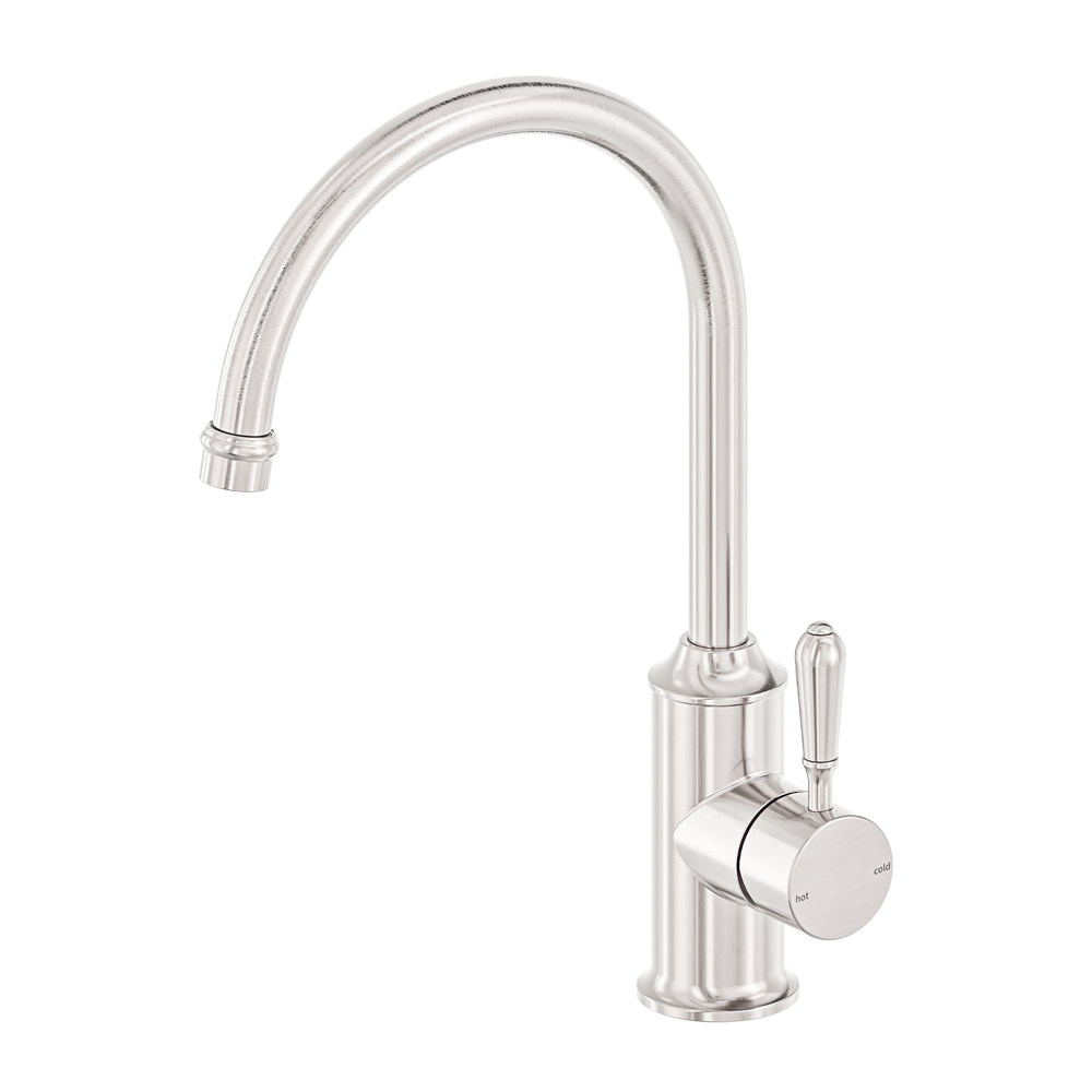 York Kitchen Mixer Gooseneck Spout With Metal Lever Brushed Nickel (NR69210602BN)