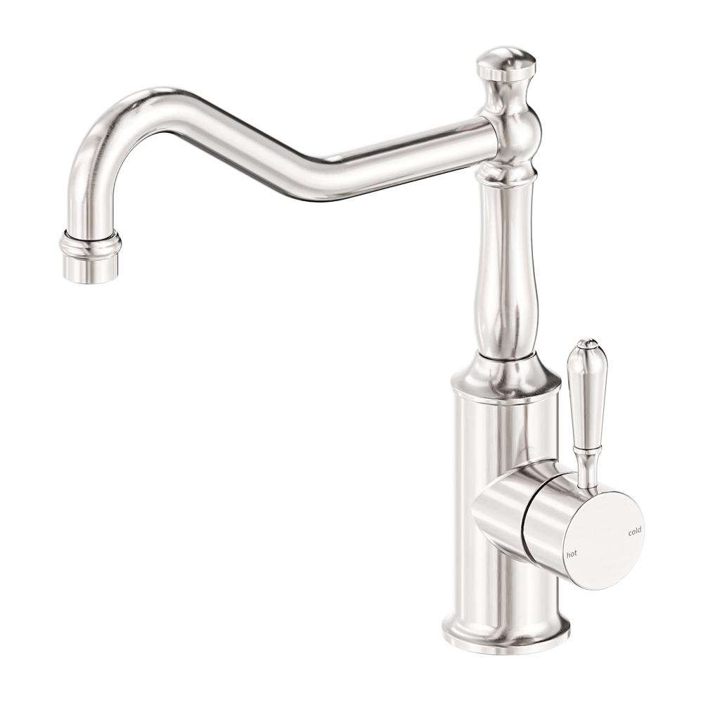 York Kitchen Mixer Hook Spout With Metal Lever Brushed Nickel (NR69210702BN)