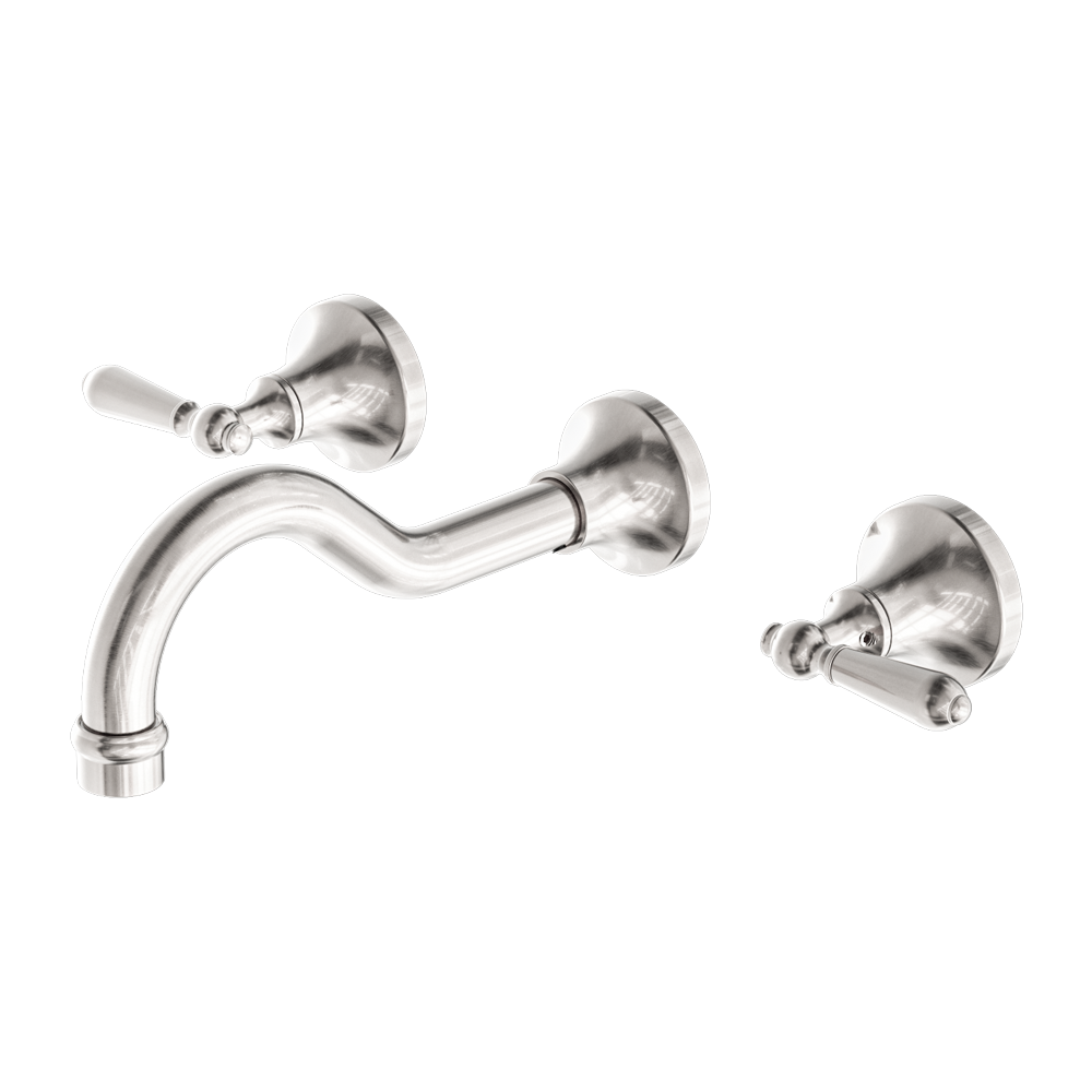 York Wall Basin Set With Metal Lever Brushed Nickel (NR692107a02BN)