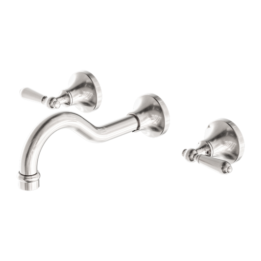 York Wall Basin Set With Metal Lever Brushed Nickel (NR692107a02BN)