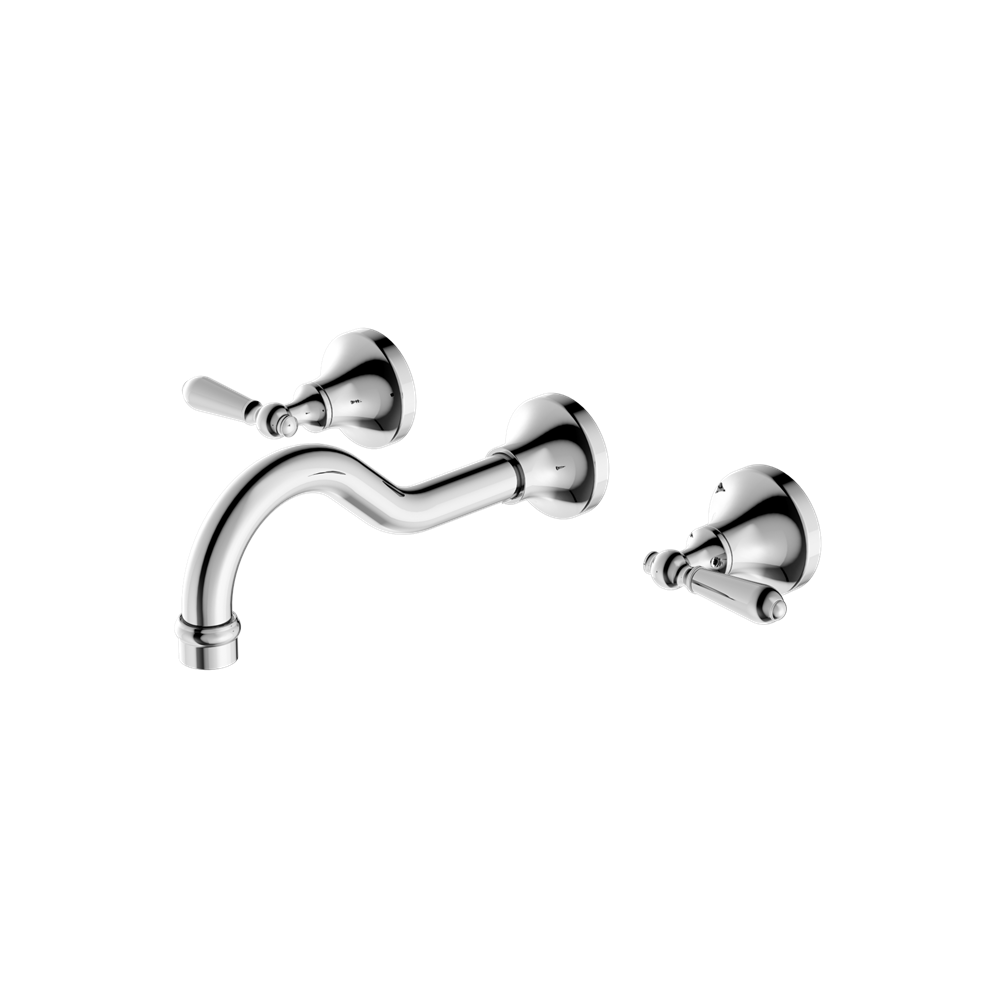 YORK WALL BASIN SET WITH METAL LEVER CHROME (NR692107a02CH)