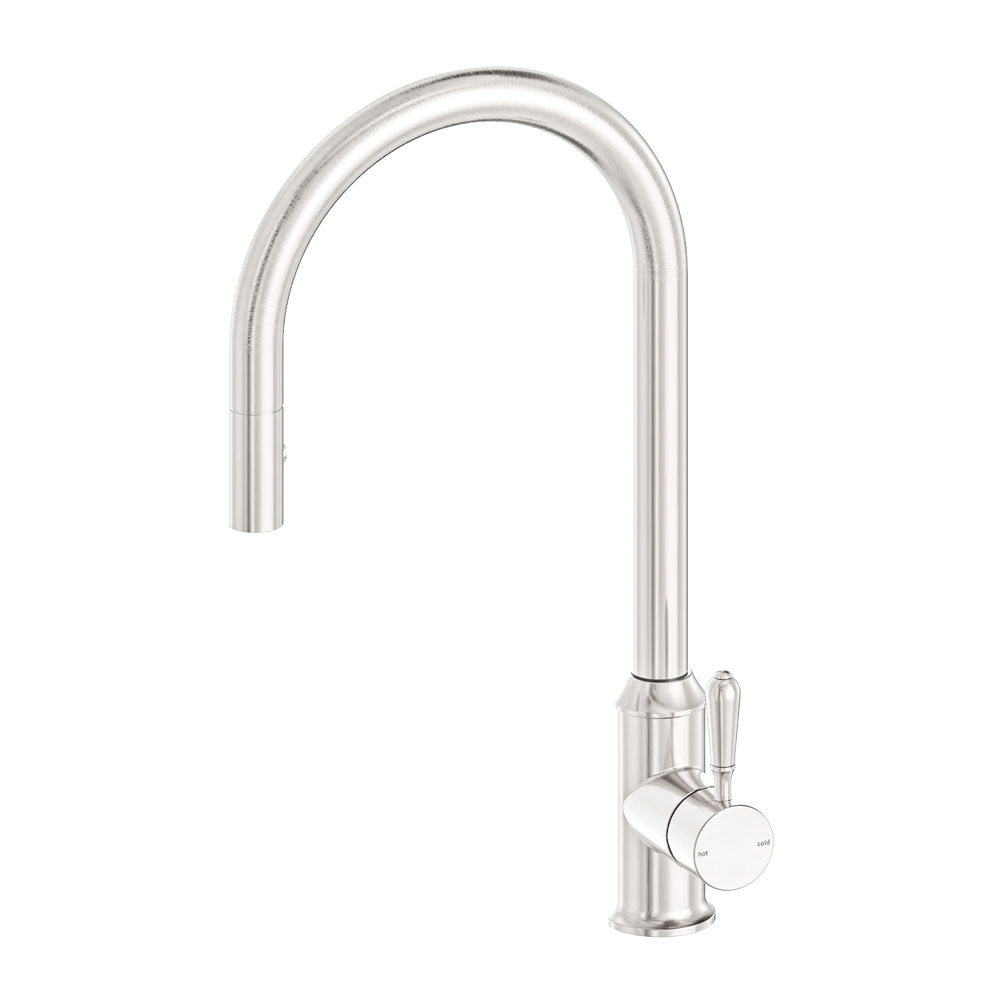 York Pull Out Sink Mixer With Vegie Spray Function With Metal Lever Brushed Nickel (NR69210802BN)