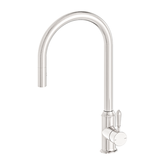 York Pull Out Sink Mixer With Vegie Spray Function With Metal Lever Brushed Nickel (NR69210802BN)