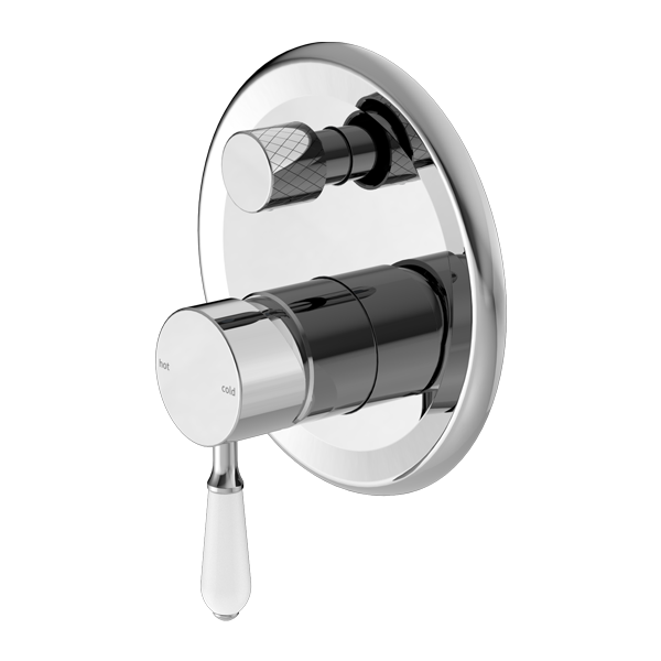 YORK SHOWER MIXER WITH DIVERTOR WITH WHITE PORCELAIN LEVER CH (NR692109A01CH)