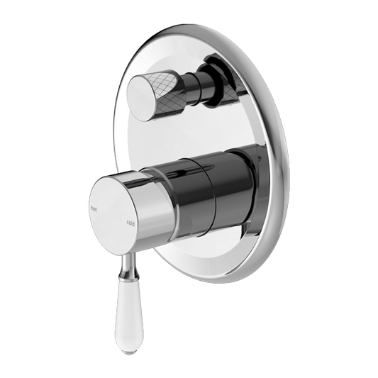 YORK SHOWER MIXER WITH DIVERTOR WITH WHITE PORCELAIN LEVER CH (NR692109A01CH)