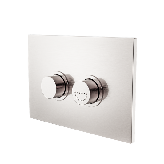 Raised Disabled Care Pneumatic Flush Buttons Plate DDA Compliant Brushed Nickel (NRCRPL002BN)