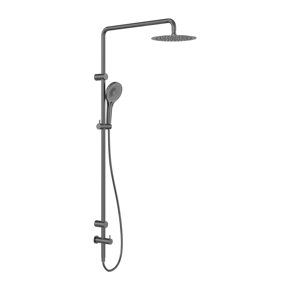 Mecca Care 25mm Grab Rail 900mm Twin Shower Set Gun Metal (NRCS007GM)