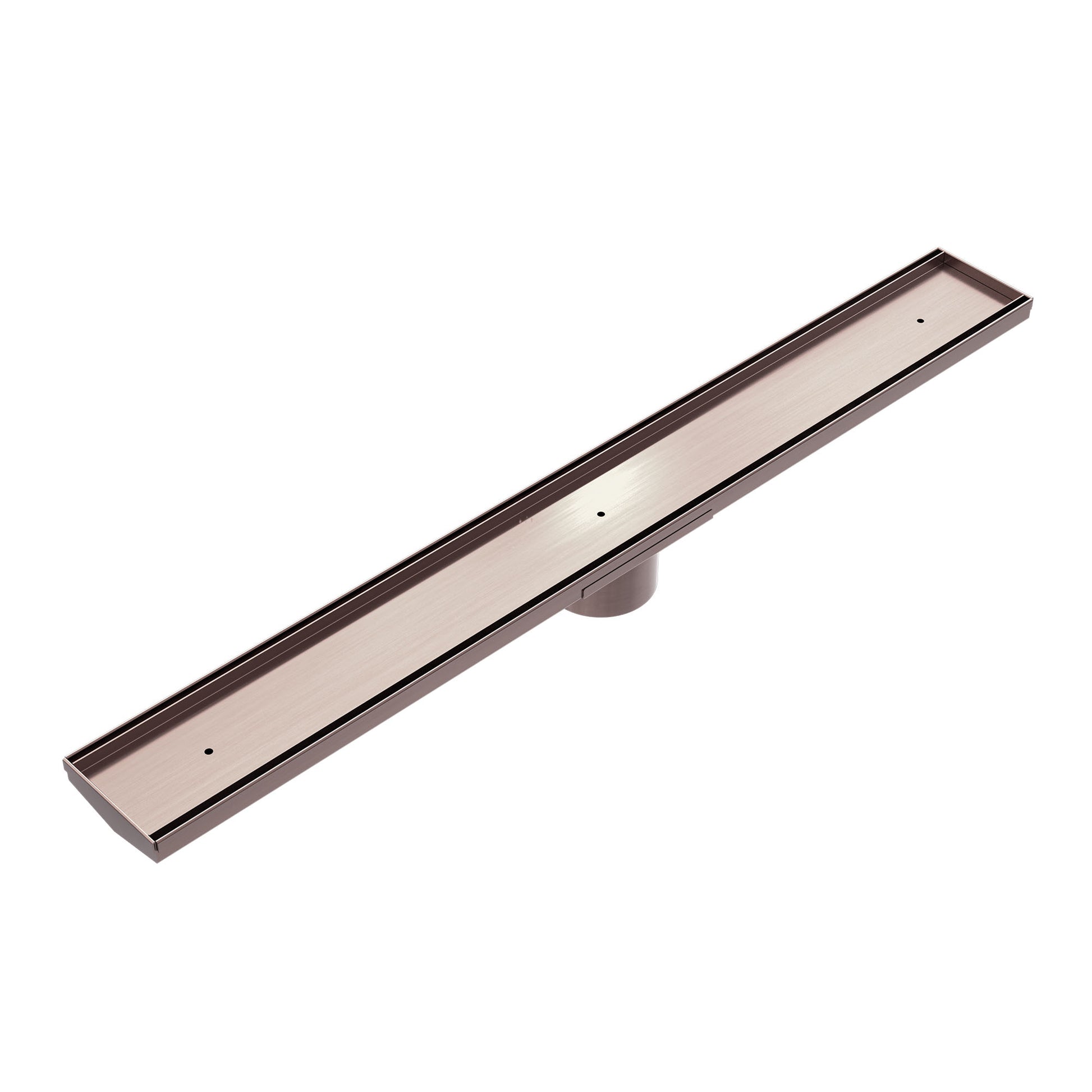 TILE INSERT V CHANNEL FLOOR GRATE 89MM OUTLET WITH HOLE SAW BRUSHED BRONZE (NRFG001HSBZ)