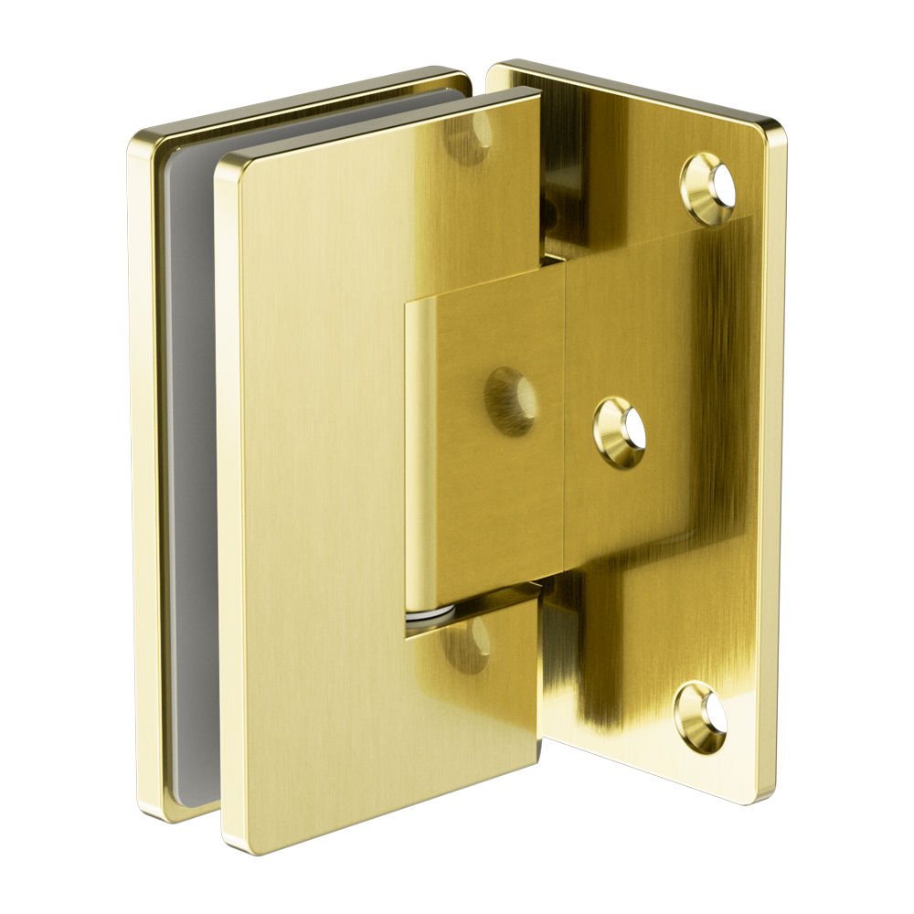 90 Degree Glass To Wall Shower Hinge 10mm Glass Brushed Gold (NRSH101aBG)