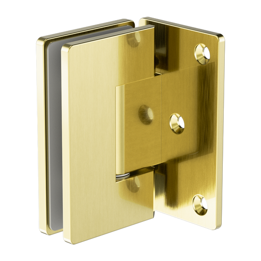 90 Degree Glass To Wall Shower Hinge 10mm Glass Brushed Gold (NRSH101aBG)