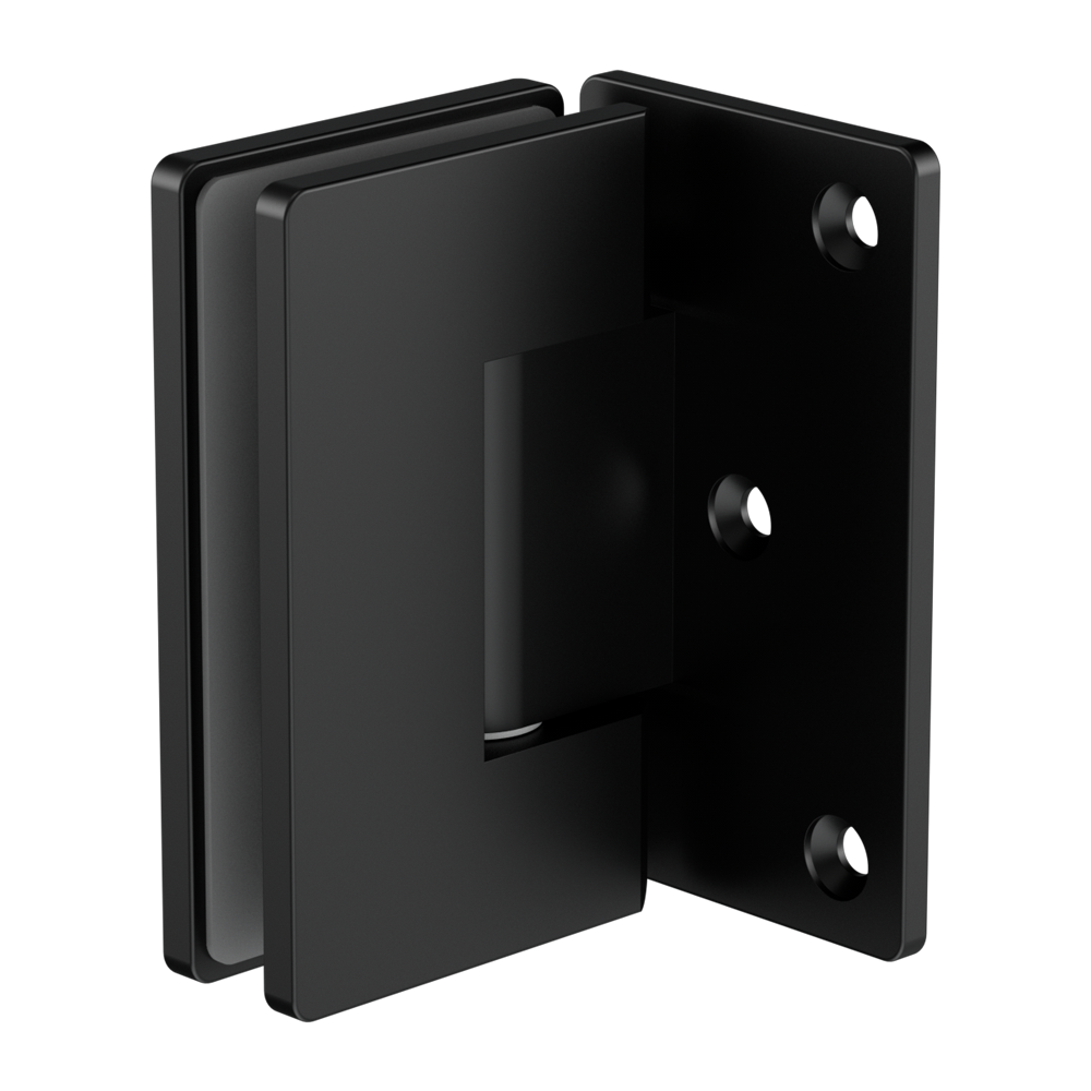 90 Degree Glass To Wall Shower Hinge 10mm Glass Matte Black (NRSH101aMB)