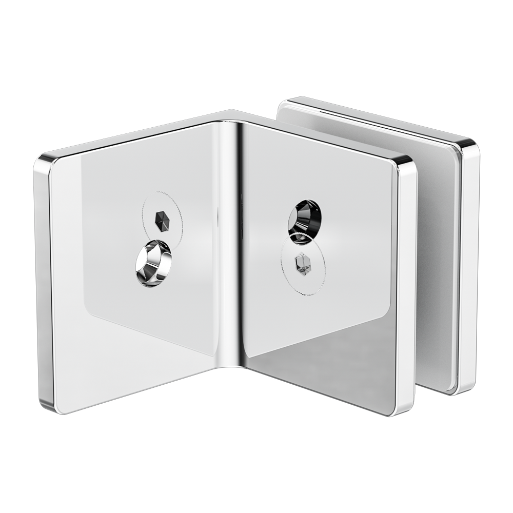 90 Degree Glass To Wall Bracket 10mm Glass Chrome (NRSH204aCH)