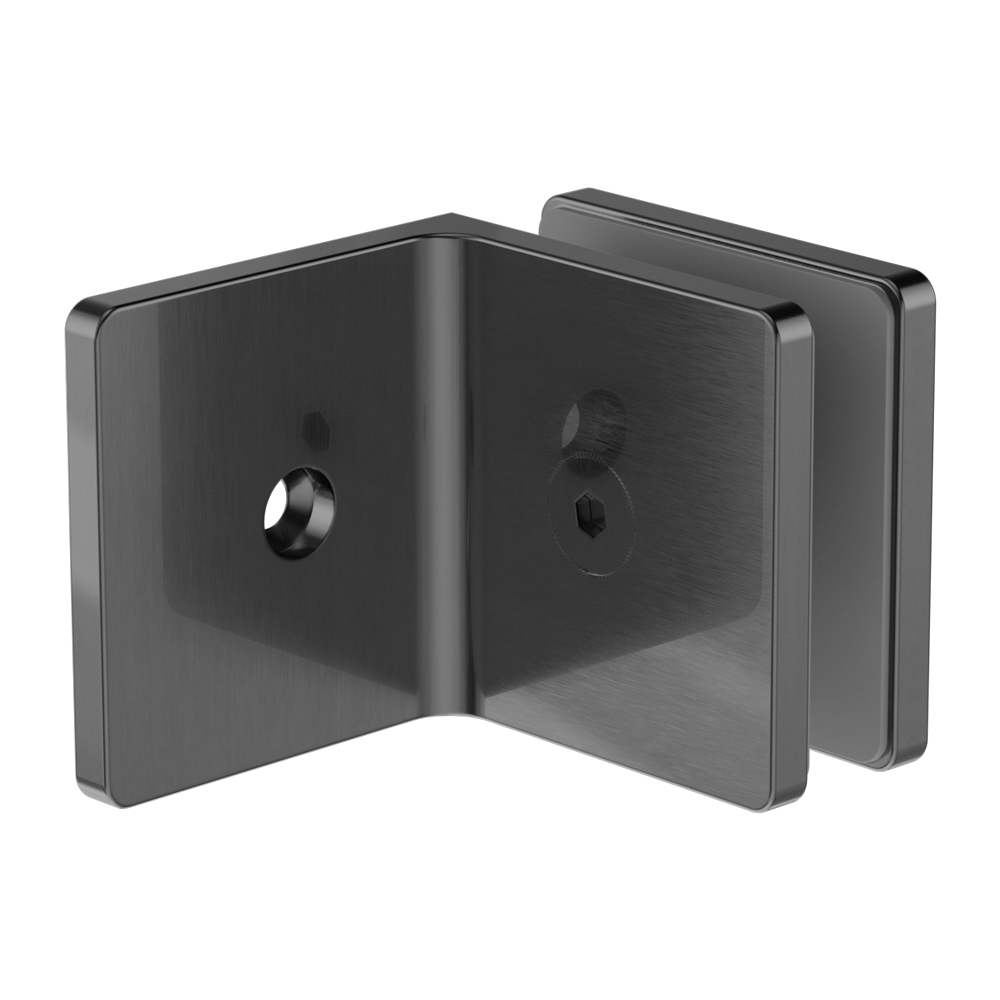 90 Degree Glass To Wall Bracket 10mm Glass Gun Metal (NRSH204aGM)